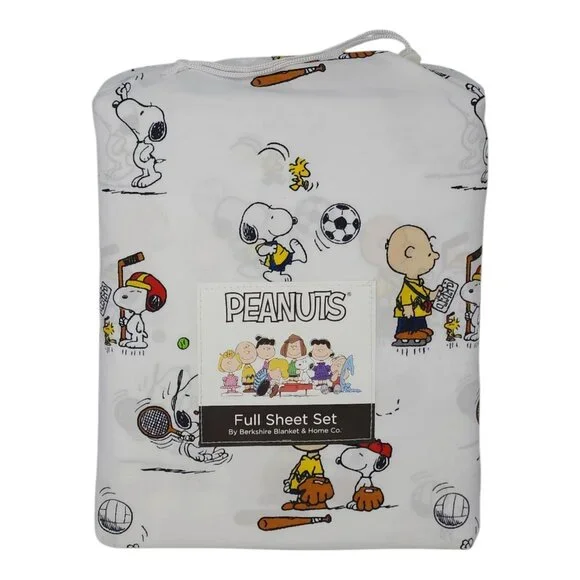 Peanuts Snoopy Full Double Sheets Set Sports Boys Soccer Hockey Tennis Softball - Picture 7 of 7